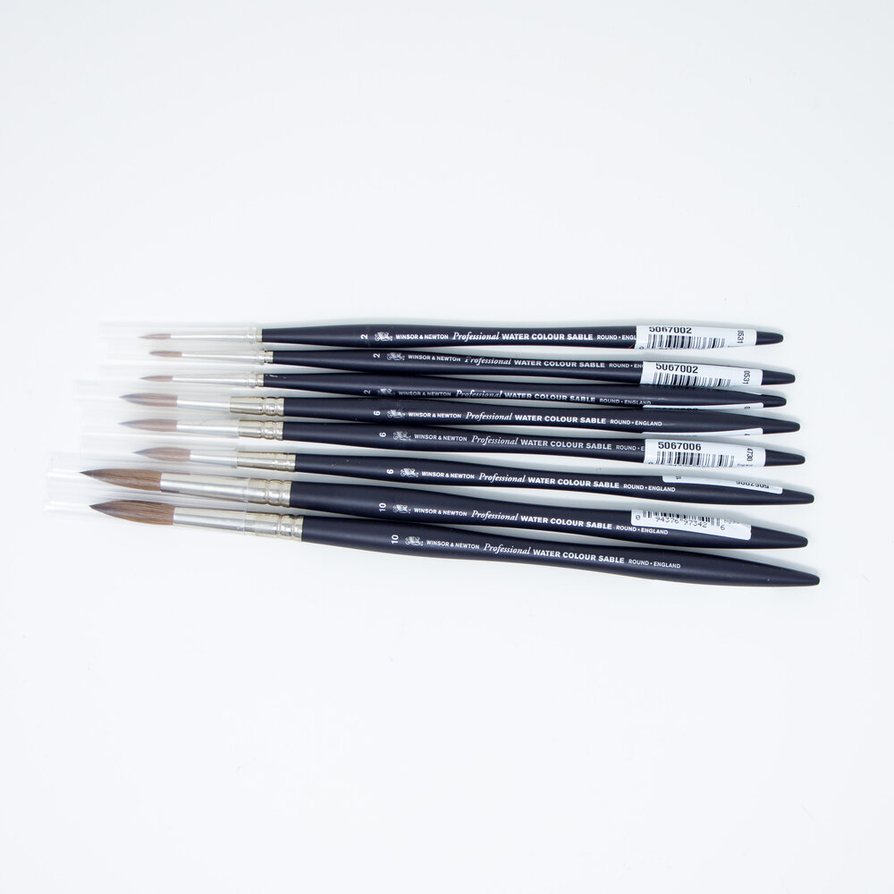 Winsor and Newton Professional Watercolor Sable Round Brushes — Greenville  Arms 1889 Inn